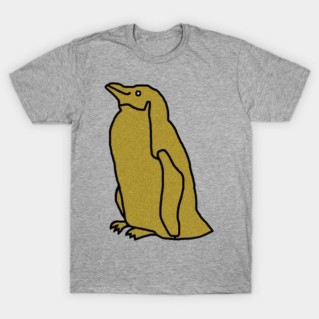 Gold Metallic Penguin T-Shirt by ellenhenryart